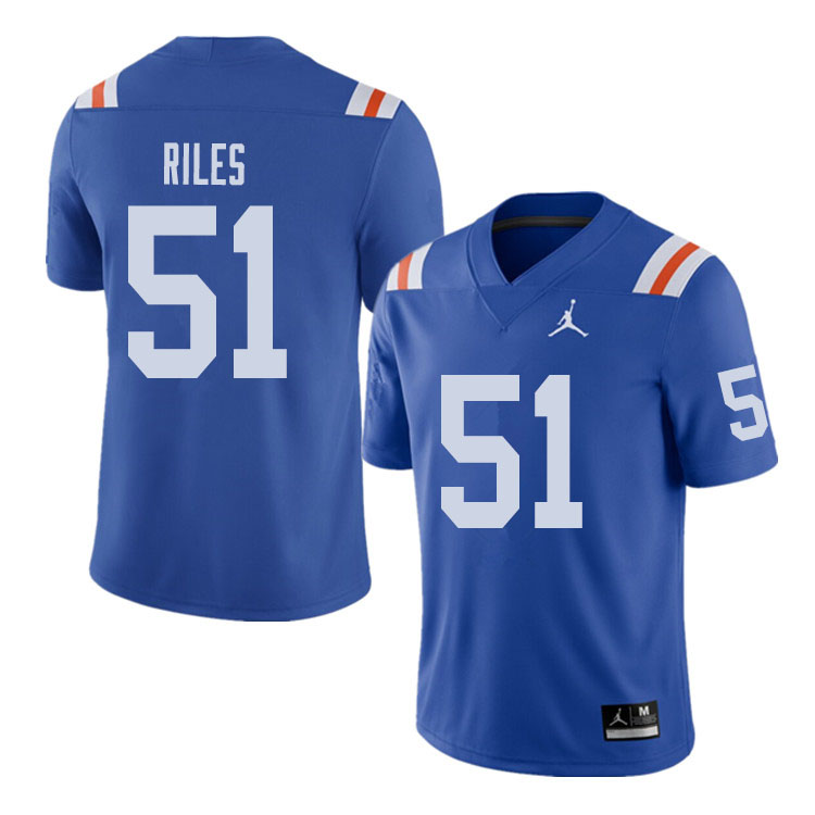 Jordan Brand Men #51 Antonio Riles Florida Gators Throwback Alternate College Football Jerseys Sale-